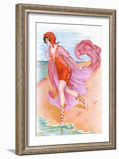 Bathing Beauty C1910-Xavier Sager-Framed Art Print
