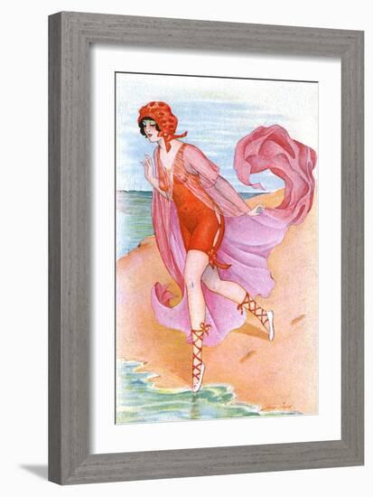 Bathing Beauty C1910-Xavier Sager-Framed Art Print