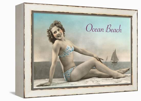 Bathing Beauty on Ocean Beach, San Diego, California-null-Framed Stretched Canvas