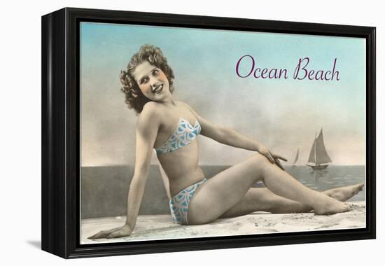 Bathing Beauty on Ocean Beach, San Diego, California-null-Framed Stretched Canvas