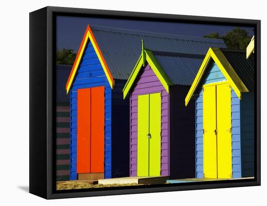 Bathing Boxes, Middle Brighton Beach, Melbourne, Victoria, Australia-David Wall-Framed Premier Image Canvas