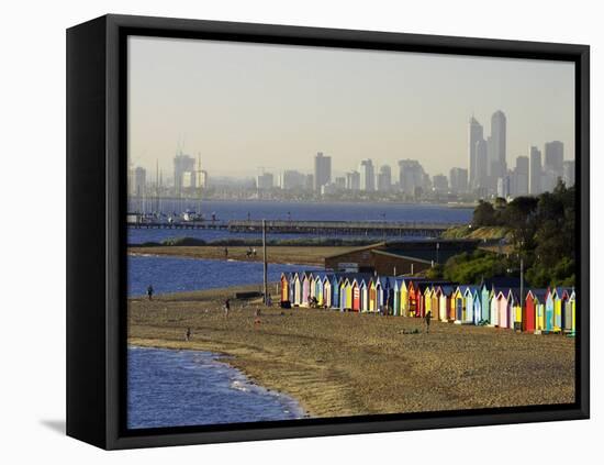 Bathing Boxes, Middle Brighton Beach, Melbourne, Victoria, Australia-David Wall-Framed Premier Image Canvas