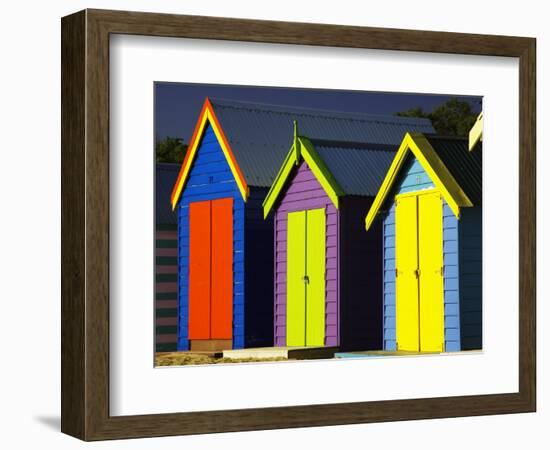 Bathing Boxes, Middle Brighton Beach, Melbourne, Victoria, Australia-David Wall-Framed Photographic Print