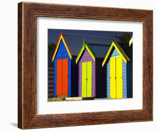 Bathing Boxes, Middle Brighton Beach, Melbourne, Victoria, Australia-David Wall-Framed Photographic Print