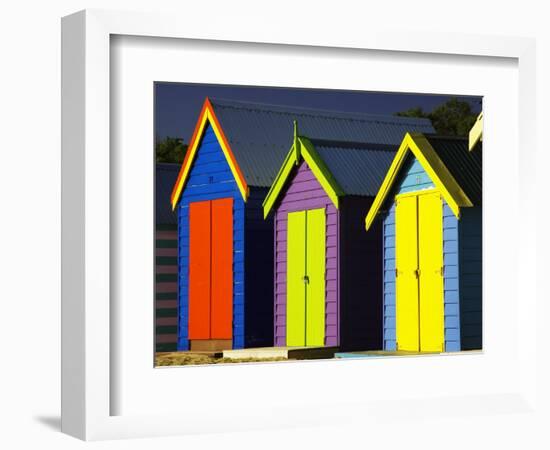 Bathing Boxes, Middle Brighton Beach, Melbourne, Victoria, Australia-David Wall-Framed Photographic Print