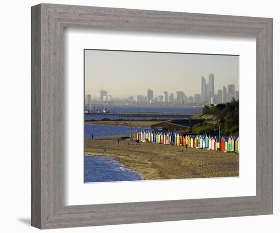 Bathing Boxes, Middle Brighton Beach, Melbourne, Victoria, Australia-David Wall-Framed Photographic Print