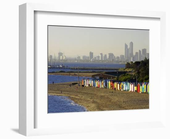 Bathing Boxes, Middle Brighton Beach, Melbourne, Victoria, Australia-David Wall-Framed Photographic Print