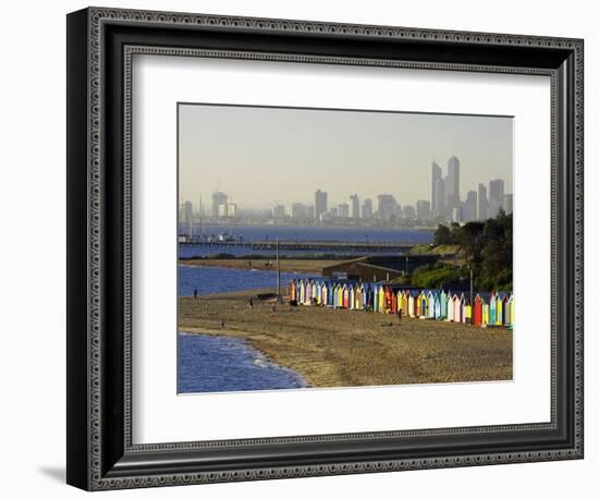 Bathing Boxes, Middle Brighton Beach, Melbourne, Victoria, Australia-David Wall-Framed Photographic Print