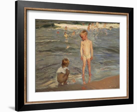 Bathing Children at the Beach of Valencia, 1910-Joaquin Sorolla-Framed Giclee Print