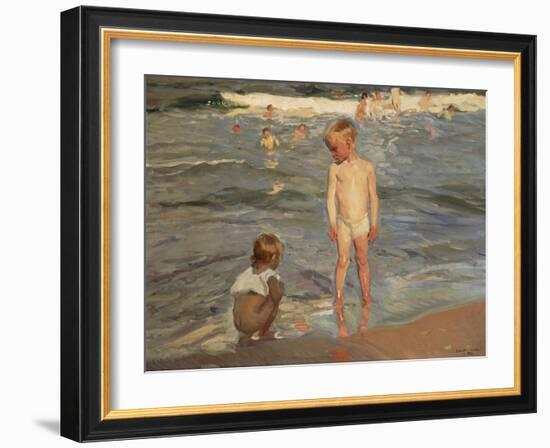 Bathing Children at the Beach of Valencia, 1910-Joaquin Sorolla-Framed Giclee Print