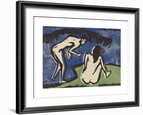 Bathing Couple-Ernst Ludwig Kirchner-Framed Premium Giclee Print