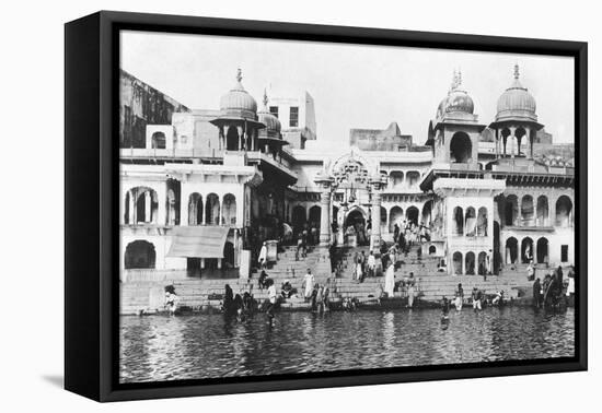 Bathing Ghat on the Yamuna River, Muttra, 1917-null-Framed Premier Image Canvas