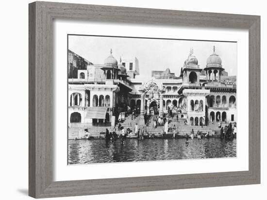 Bathing Ghat on the Yamuna River, Muttra, 1917-null-Framed Giclee Print