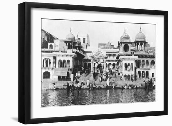 Bathing Ghat on the Yamuna River, Muttra, 1917-null-Framed Giclee Print