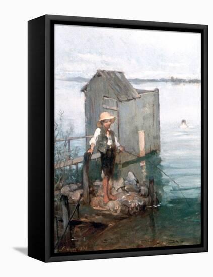 Bathing Hut with Boy, 1868-Pal Szinyei Merse-Framed Premier Image Canvas