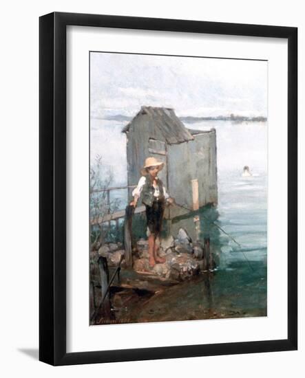 Bathing Hut with Boy, 1868-Pal Szinyei Merse-Framed Giclee Print
