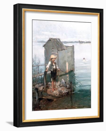 Bathing Hut with Boy, 1868-Pal Szinyei Merse-Framed Giclee Print