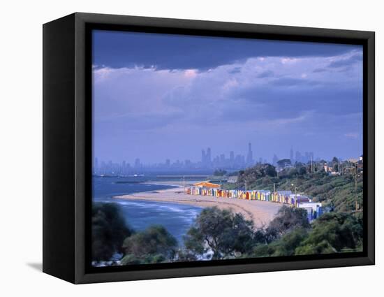 Bathing Huts, Port Phillip Bay, Melbourne, Victoria, Australia-Doug Pearson-Framed Premier Image Canvas