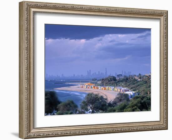 Bathing Huts, Port Phillip Bay, Melbourne, Victoria, Australia-Doug Pearson-Framed Photographic Print