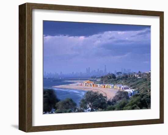 Bathing Huts, Port Phillip Bay, Melbourne, Victoria, Australia-Doug Pearson-Framed Photographic Print