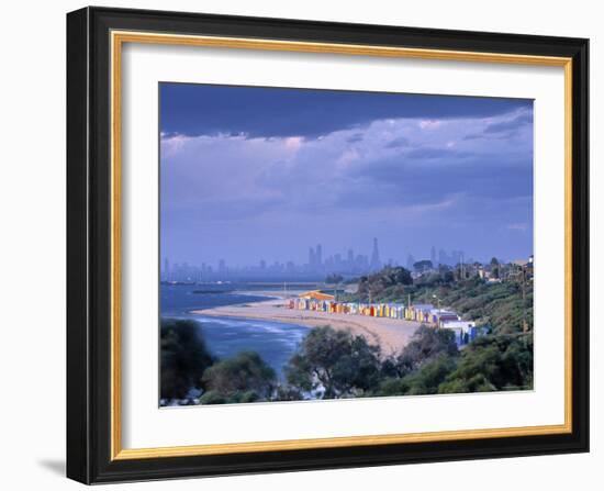 Bathing Huts, Port Phillip Bay, Melbourne, Victoria, Australia-Doug Pearson-Framed Photographic Print