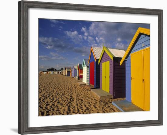 Bathing Huts, Port Phillip Bay, Melbourne, Victoria, Australia-Doug Pearson-Framed Photographic Print