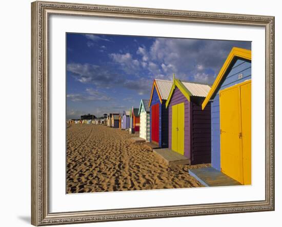 Bathing Huts, Port Phillip Bay, Melbourne, Victoria, Australia-Doug Pearson-Framed Photographic Print