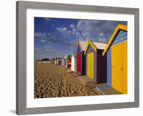 Bathing Huts, Port Phillip Bay, Melbourne, Victoria, Australia-Doug Pearson-Framed Photographic Print