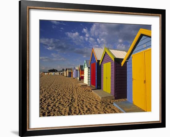 Bathing Huts, Port Phillip Bay, Melbourne, Victoria, Australia-Doug Pearson-Framed Photographic Print