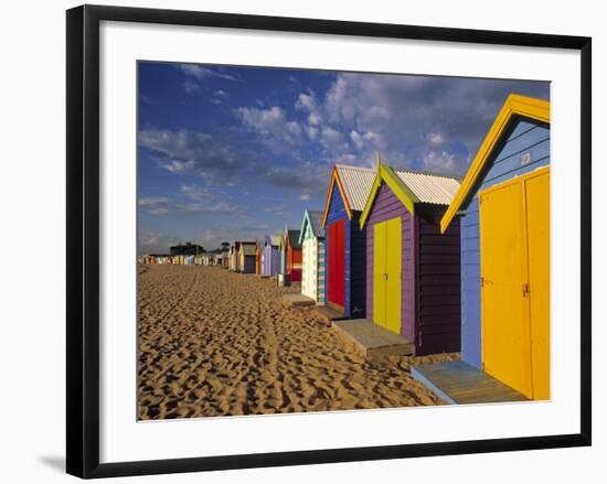 Bathing Huts, Port Phillip Bay, Melbourne, Victoria, Australia-Doug Pearson-Framed Photographic Print