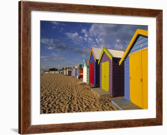 Bathing Huts, Port Phillip Bay, Melbourne, Victoria, Australia-Doug Pearson-Framed Photographic Print