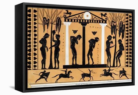 Bathing in Ancient Greece, Copy from a Greek Vase-null-Framed Premier Image Canvas