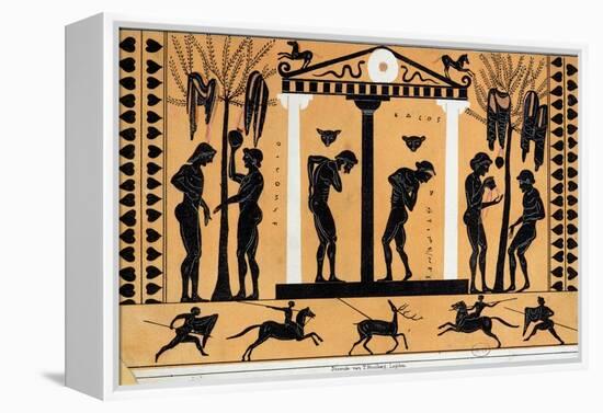 Bathing in Ancient Greece, Copy from a Greek Vase-null-Framed Premier Image Canvas