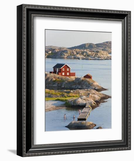 Bathing in Sea, Skarhamn on Island of Tjorn, Bohuslan, on West Coast of Sweden-Peter Adams-Framed Photographic Print