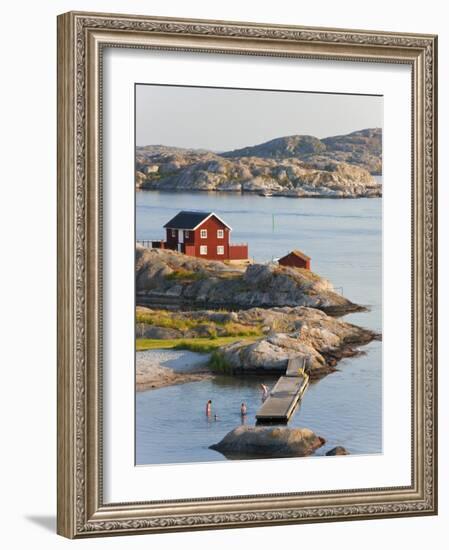 Bathing in Sea, Skarhamn on Island of Tjorn, Bohuslan, on West Coast of Sweden-Peter Adams-Framed Photographic Print