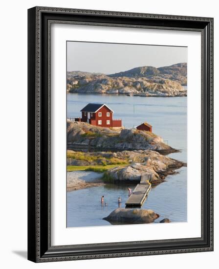 Bathing in Sea, Skarhamn on Island of Tjorn, Bohuslan, on West Coast of Sweden-Peter Adams-Framed Photographic Print