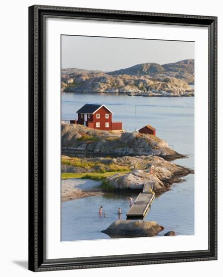 Bathing in Sea, Skarhamn on Island of Tjorn, Bohuslan, on West Coast of Sweden-Peter Adams-Framed Photographic Print