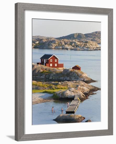 Bathing in Sea, Skarhamn on Island of Tjorn, Bohuslan, on West Coast of Sweden-Peter Adams-Framed Photographic Print