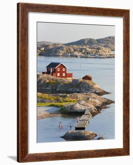 Bathing in Sea, Skarhamn on Island of Tjorn, Bohuslan, on West Coast of Sweden-Peter Adams-Framed Photographic Print