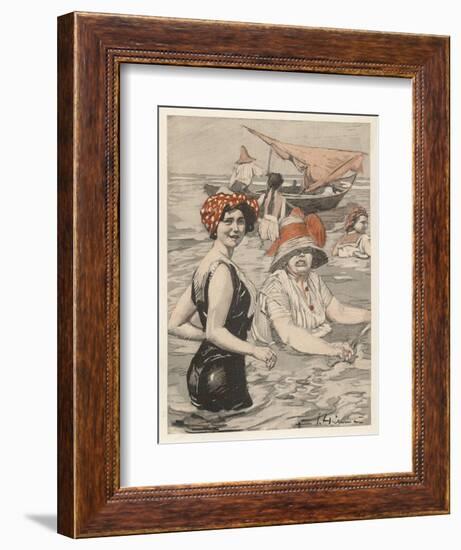 Bathing Lady and Bathing-Woman-E. Hulemann-Framed Art Print