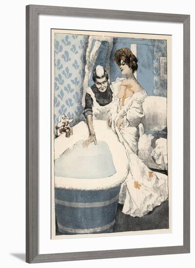 Bathing, Maid Runs Bath-Ferdinand Von Reznicek-Framed Art Print
