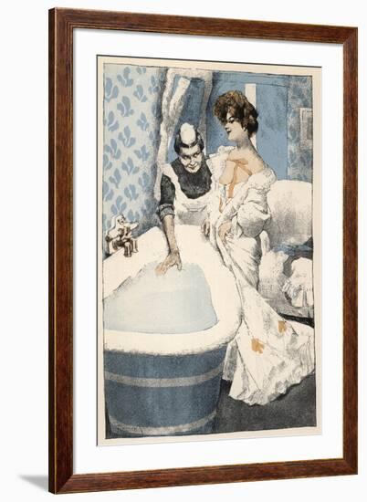 Bathing, Maid Runs Bath-Ferdinand Von Reznicek-Framed Art Print