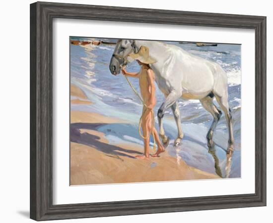 Bathing of a Horse-Joaquín Sorolla y Bastida-Framed Giclee Print