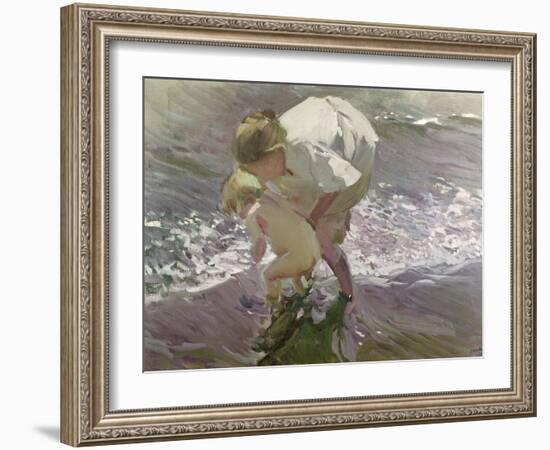 Bathing on the Beach, 1908-Joaquín Sorolla y Bastida-Framed Giclee Print