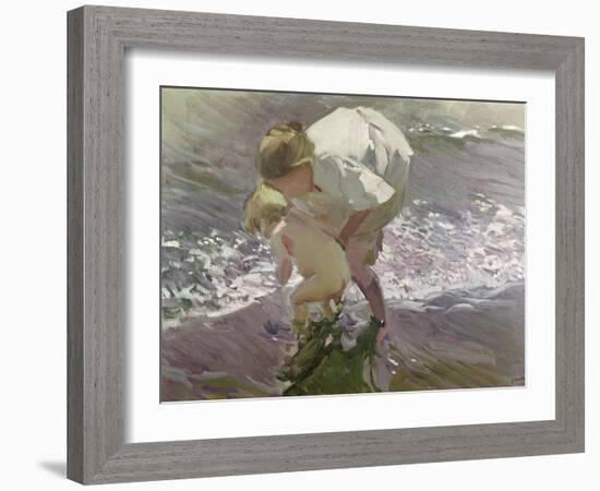 Bathing on the Beach, 1908-Joaquín Sorolla y Bastida-Framed Giclee Print