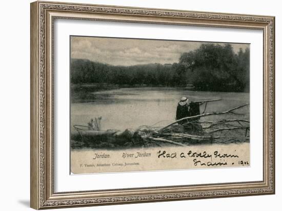 Bathing Place on the River Jordan, Palestine-null-Framed Art Print