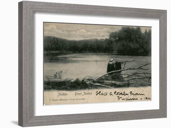 Bathing Place on the River Jordan, Palestine-null-Framed Art Print