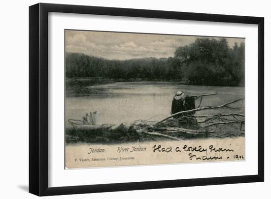 Bathing Place on the River Jordan, Palestine-null-Framed Art Print