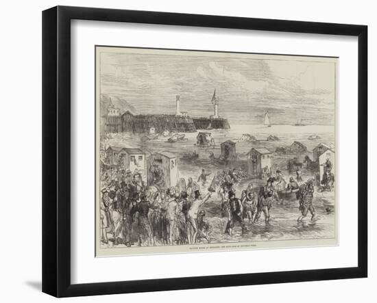 Bathing Scene at Boulogne, the High Tide on Saturday Week-Charles Robinson-Framed Giclee Print