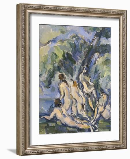 Bathing Study for Les Grandes Baigneuses, circa 1902-1906-Paul Cézanne-Framed Giclee Print